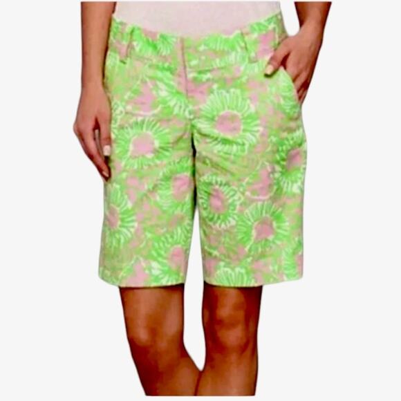 Lilly Pulitzer Chipper Bermuda Shorts Sunnyside Lions Print Size 0 - Picture 5 of 10